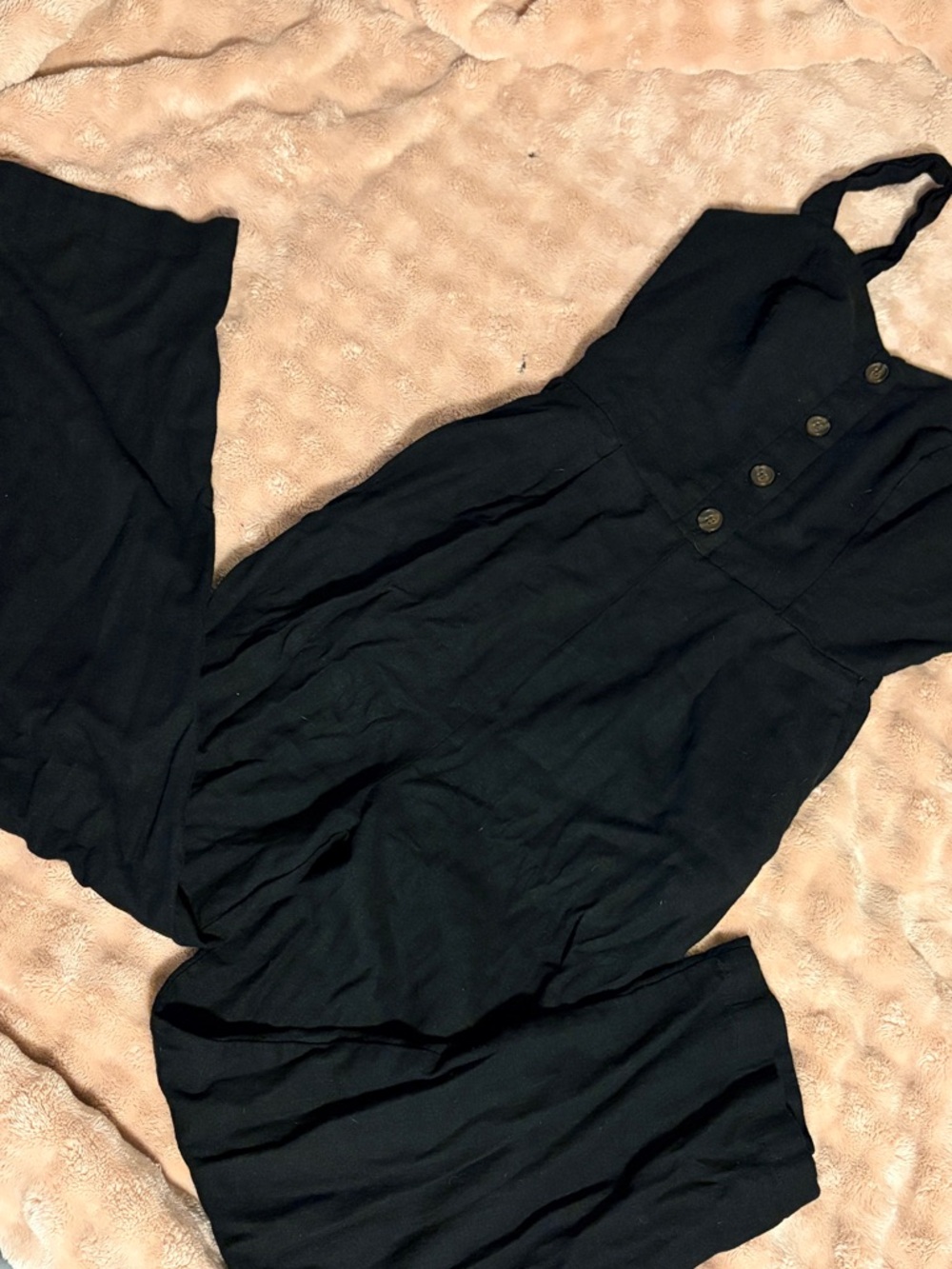 Old Navy Black Wide-Leg Button-Front Jumpsuit
